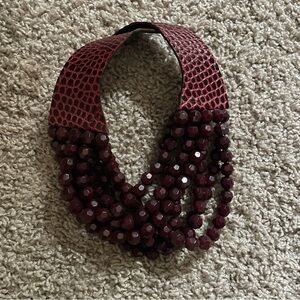 Fairchild Baldwin burgundy faceted bead necklace